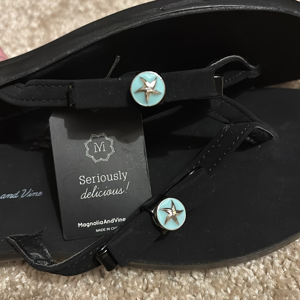 Magnolia and Vine flip flops size 7 with 2 SeaStar snaps